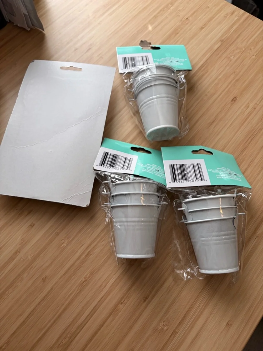 Hobby Lobby White Mini Favor Buckets - Pack of 9 (3 Sets) and envelope sealers